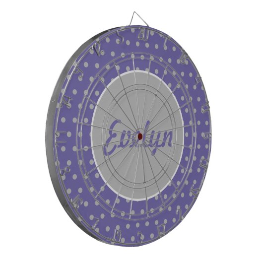Ladys' Personalisiert Polka Dot Dartboard (Lavende Dartscheibe (Vorderseite Links)