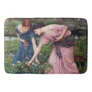 Ladys Picking Rose, John William Waterhouse Badematte