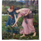 Ladys Picking Rose, John William Waterhouse Duschvorhang (Vorderseite)
