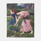 Ladys Picking Rose, John William Waterhouse Fleecedecke (Vorderseite)