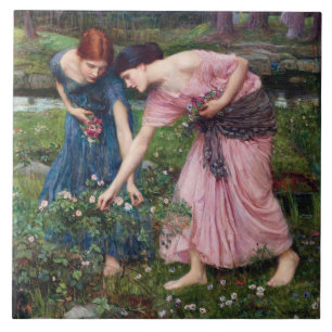 Ladys Picking Rose, John William Waterhouse Fliese