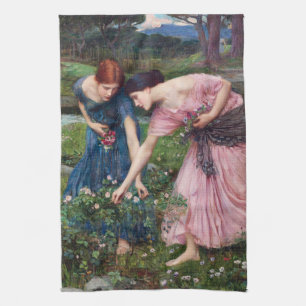 Ladys Picking Rose, John William Waterhouse Geschirrtuch