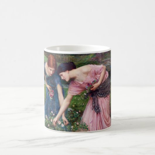 Ladys Picking Rose, John William Waterhouse Kaffeetasse (Mittel)