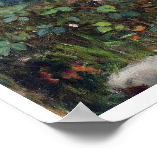 Ladys Picking Rose, John William Waterhouse Poster (Ecke)