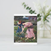 Ladys Picking Rose, John William Waterhouse Postkarte (Stehend Vorderseite)