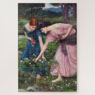 Ladys Picking Rose, John William Waterhouse Puzzle