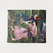 Ladys Picking Rose, John William Waterhouse Wandteppich (Vorderseite (Horizontal))