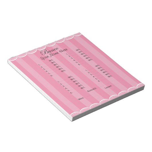 Ladys Pink Bunco Sheet Notizblock (angewinkelt)