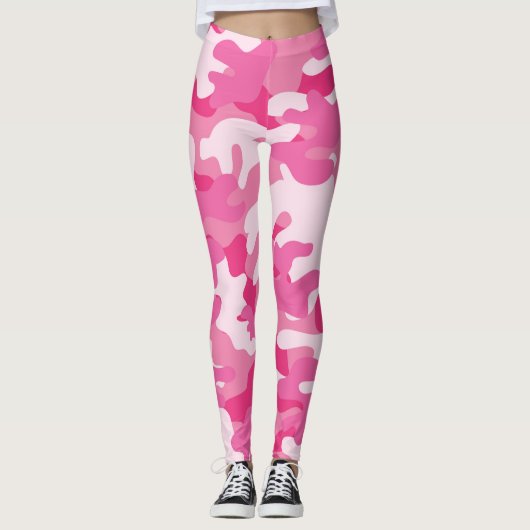 Ladys Pink Camouflage Leggings (Vorderseite)