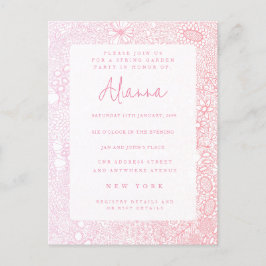 Ladys Pink Garden Scene Artist Illustriert Postkarte