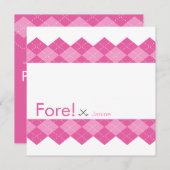 Ladys Pink Golf Raute Einladung (Vorne/Hinten)