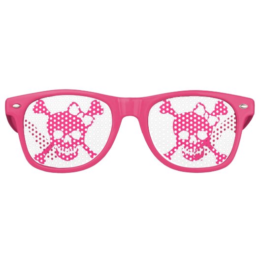 Ladys Pink Skull Party Shadez Sonnenbrille (Vorderseite)
