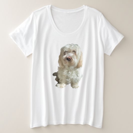 Ladys' Plus Größe Tee Shirt Havanese Hund (Design vorne)