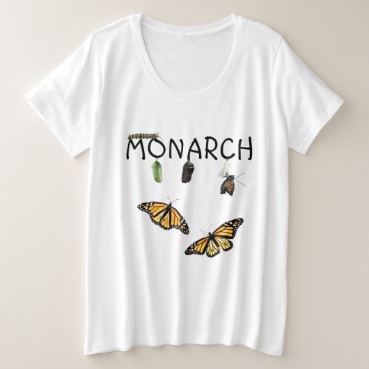 Ladys Plus Size Ball T-Shirt Monarch Life Cycle (Design vorne)