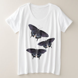 Ladys Plus Size T-Shirt Black Frack