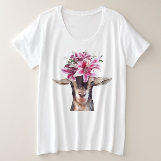 Ladys Plus Size T-Shirt Lily the Goat (Design vorne)
