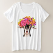 Ladys Plus Size T-Shirt Posey die Ziege (Design vorne)