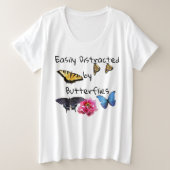 Ladys Plus Size Tee Shirt leicht abgelenkt (Design vorne)