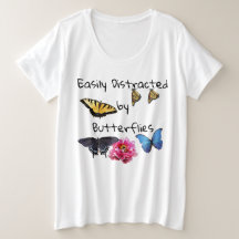 Ladys Plus Size Tee Shirt leicht abgelenkt