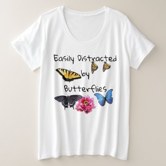 Ladys Plus Size Tee Shirt leicht abgelenkt (Design vorne)