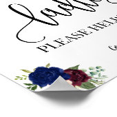 Ladys Powderzimmer Hochzeitsempfang Marineschild Poster (Ecke)