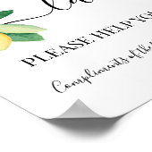 Ladys Powderzimmer Hochzeitsempfang Zitronen Zeich Poster (Ecke)