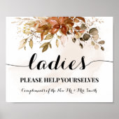 Ladys Powroom Herbst Hochzeit im Herbst Empfang Poster (Vorne)