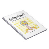 Ladys Retreat-Design mit Blume auf einem Tisch Notizblock (Rechte Seite)