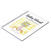 Ladys Retreat-Design mit Blume auf einem Tisch Notizblock (Linke Seite)