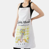 Ladys Retreat-Design mit Blume auf einem Tisch Schürze (InSitu)