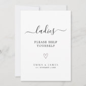 Ladys Room-Signature-Vorlage, Minimalistische Hoch Einladung (Vorderseite)