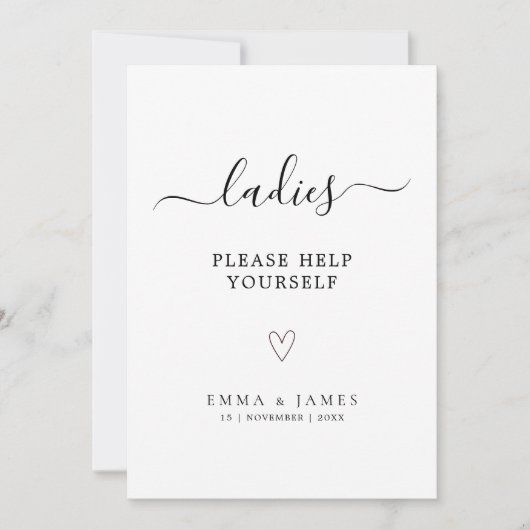 Ladys Room-Signature-Vorlage, Minimalistische Hoch Einladung (Vorderseite)