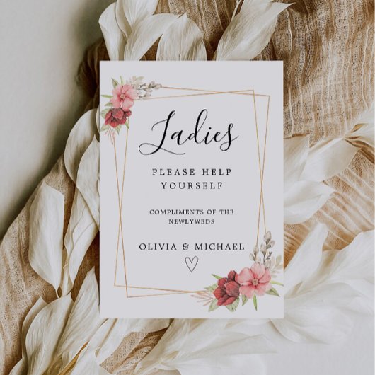 Ladys Room-Signature-Vorlage, Rose Hochzeit Einladung