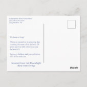 Ladys School or Uni Class Wiedersehen Einladung Postkarte (Rückseite)