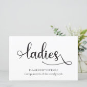 "Ladys" Schwarz-weißer Badkorb Hochzeitszeichen (Stehend Vorderseite)