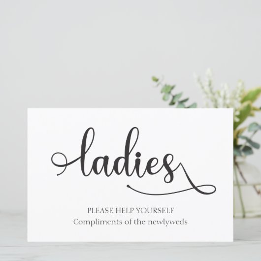 "Ladys" Schwarz-weißer Badkorb Hochzeitszeichen (Stehend Vorderseite)