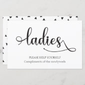 "Ladys" Schwarz-weißer Badkorb Hochzeitszeichen (Vorne/Hinten)