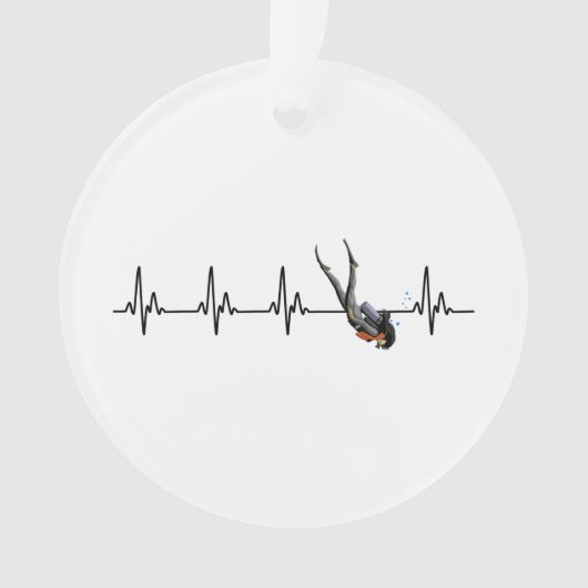 Ladys SCUBA Diving Heartbeat Ornament (Vorderseite)