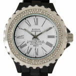 Ladys Single Gewinner des Golfwettbewerbs Armbanduhr<br><div class="desc">Eine Damensiegerin einer Single Golf Competition Uhr,  die als Auszeichnung für den Ladys' Single Golf Competition Gewinner konzipiert wurde. Fügen Sie den Namen des Empfängers sowie den Wettbewerb hinzu. Römische Zahlen auf weißem Hintergrund.</div>