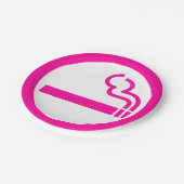 Ladys Smoking Area 喫 煙 性 japanischen Unterschrift Pappteller (Schrägansicht)