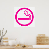 Ladys Smoking Area 喫 煙 性 japanischen Unterschrift Poster (Küche)