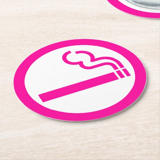 Ladys Smoking Area 喫 煙 性 japanischen Unterschrift Runder Pappuntersetzer (Angewinkelt)