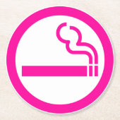 Ladys Smoking Area 喫 煙 性 japanischen Unterschrift Runder Pappuntersetzer (Vorderseite)