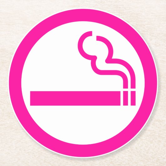 Ladys Smoking Area 喫 煙 性 japanischen Unterschrift Runder Pappuntersetzer (Vorderseite)