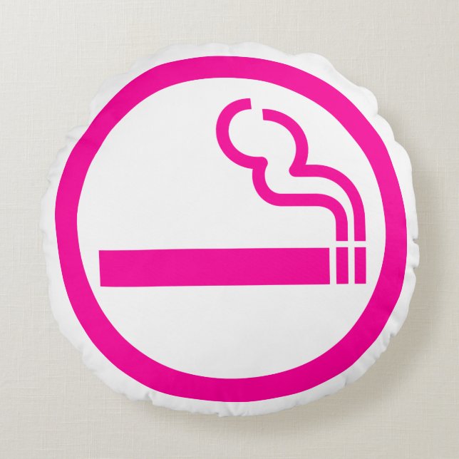 Ladys Smoking Area 喫 煙 性 japanischen Unterschrift Rundes Kissen (Vorderseite)