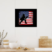 Ladys Softball Catchers Gear Stuff USA Flag Poster (Küche)