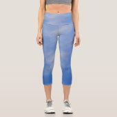 Ladys Sporty Chic Active Wear Blue Sky Capri Leggings (Vorderseite)