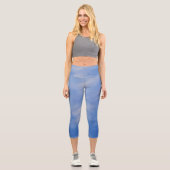 Ladys Sporty Chic Active Wear Blue Sky Capri Leggings (Vorderseite)
