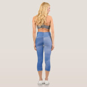 Ladys Sporty Chic Active Wear Blue Sky Capri Leggings (Rückseite)