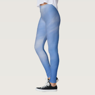 Ladys Sporty Chic Active Wear Blue Sky Leggings